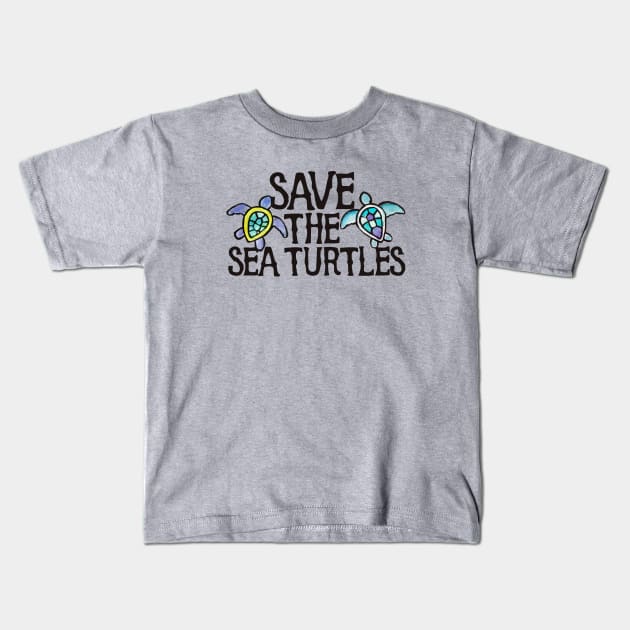 Save the Sea Turtles Kids T-Shirt by bubbsnugg